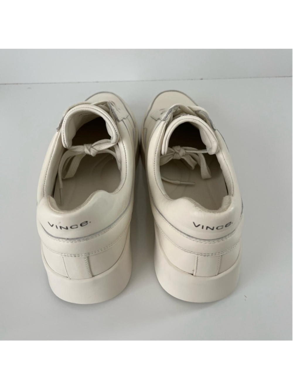 Vince Warren Court Platform Lace Up Sneakers Milk White Leather Womens 10 - Picture 12 of 16